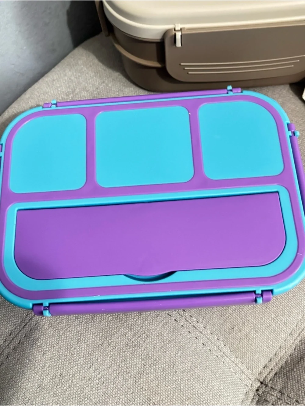Bento Box Lunch Container in Beige - Picture 3 of 10